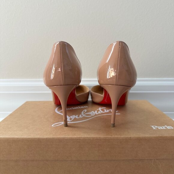 Christian Louboutin D'orsay Patent Nude Iriza 70mm Heels - Picture 5 of 9